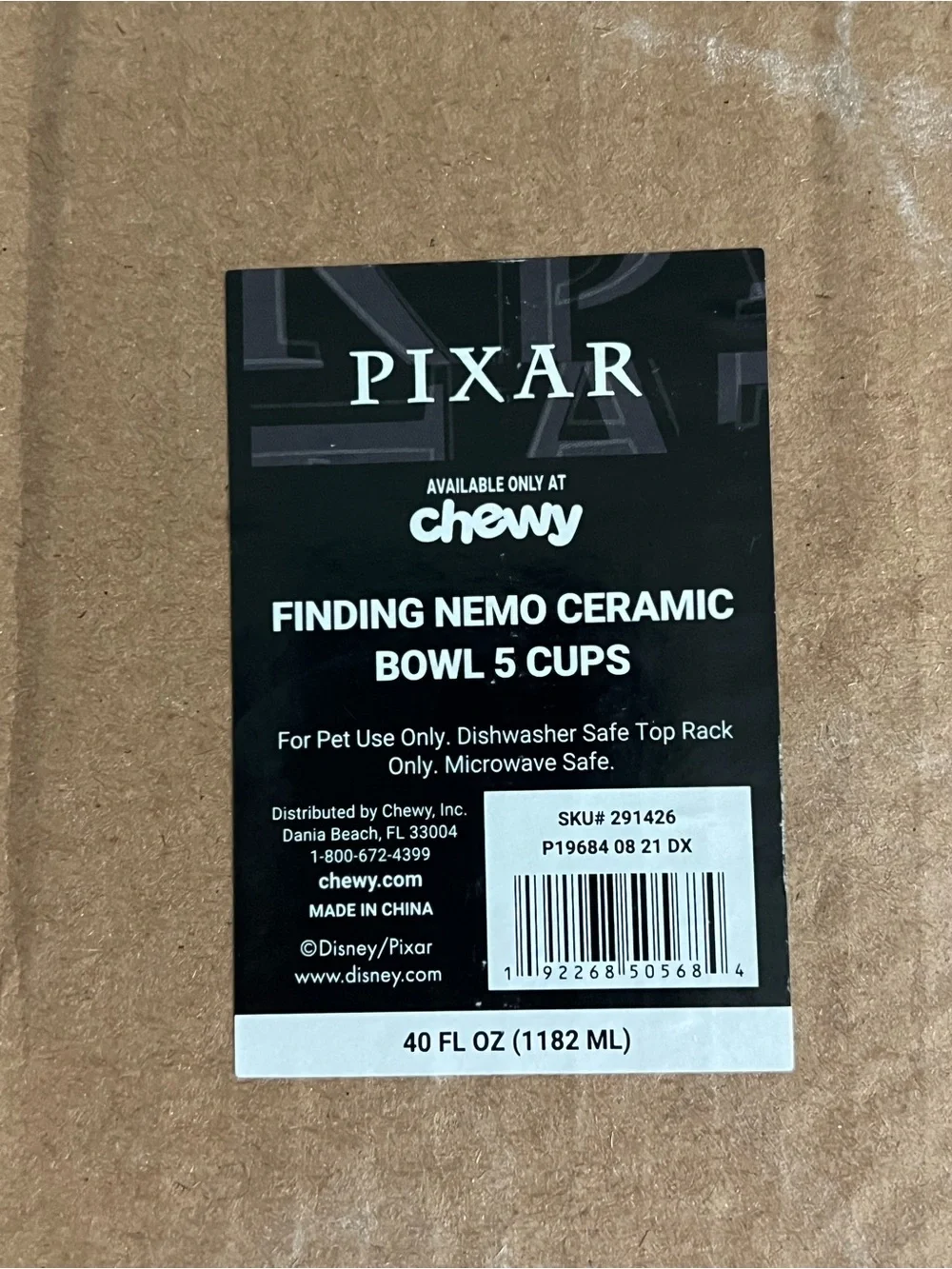 Disney Pixar Finding Nemo Large Ceramic Pet Bowl 5 Cup Chewy Exclusive NIB